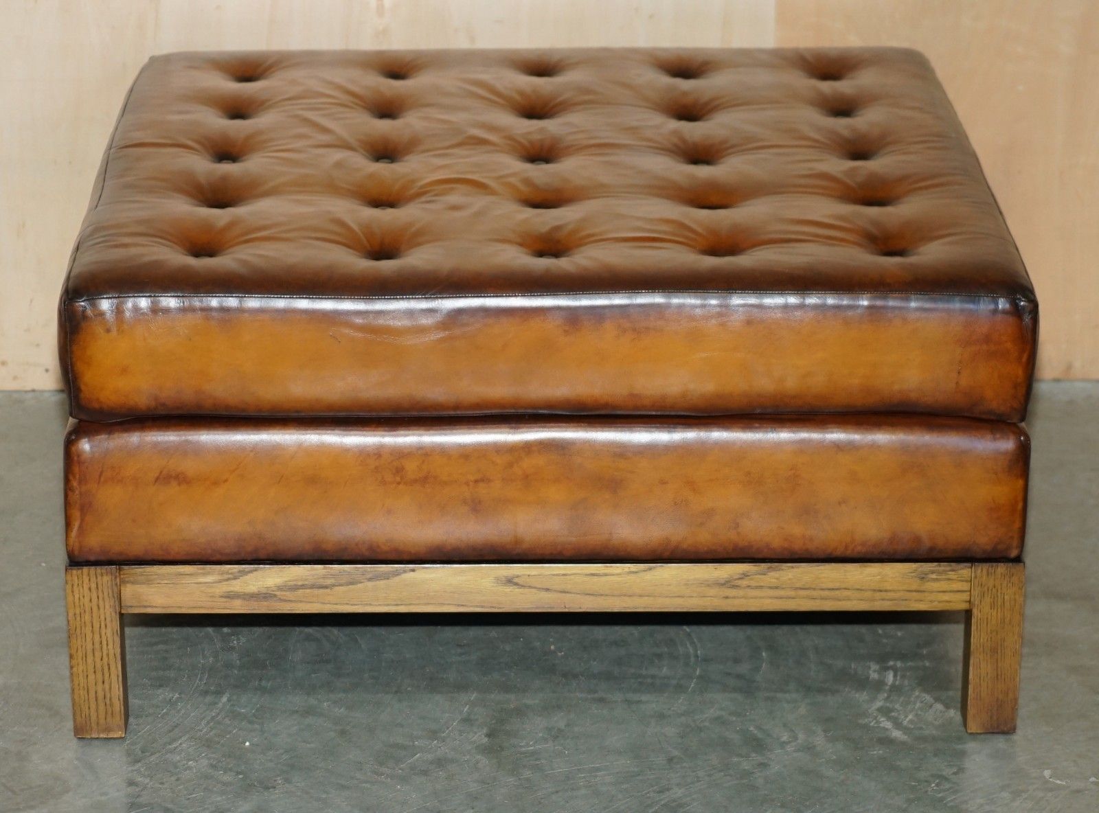 Rrp £4995 Large George Smith Chesterfield Chelsea Brown Leather Footstool photo 3350.0