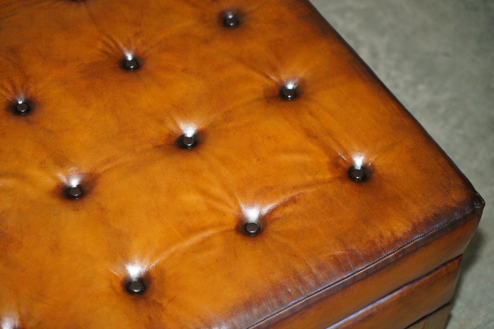 photo for sale Rrp £4995 Large George Smith Chesterfield Chelsea Brown Leather Footstool