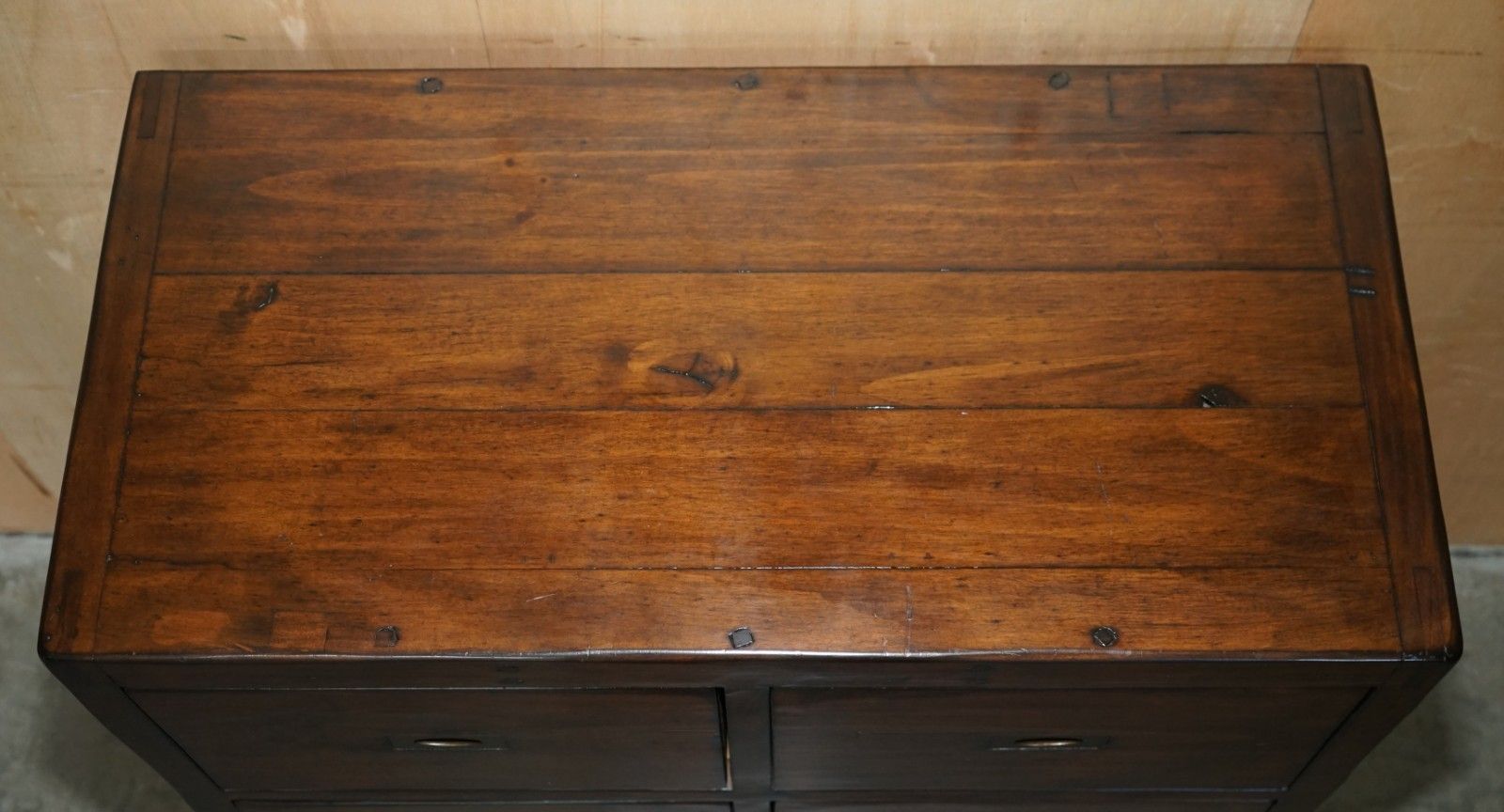 photo for sale Lovely Large Vintage Hardwood Military Campaign Style Chest Of Drawers Part Set