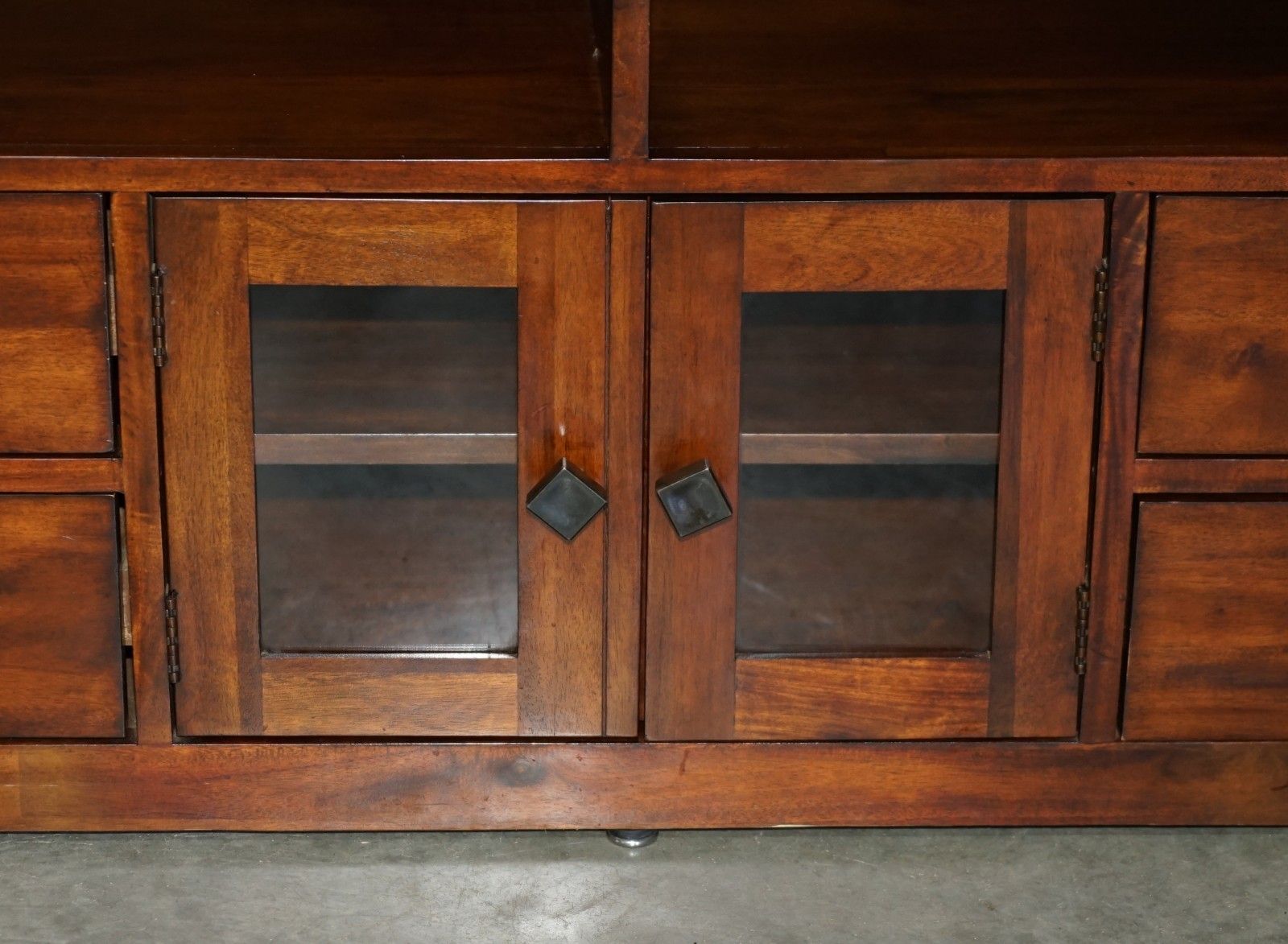 Lovely Vintage Hardwood Military Campaign Style Sideboard Tv Media Unit Part Set photo buy