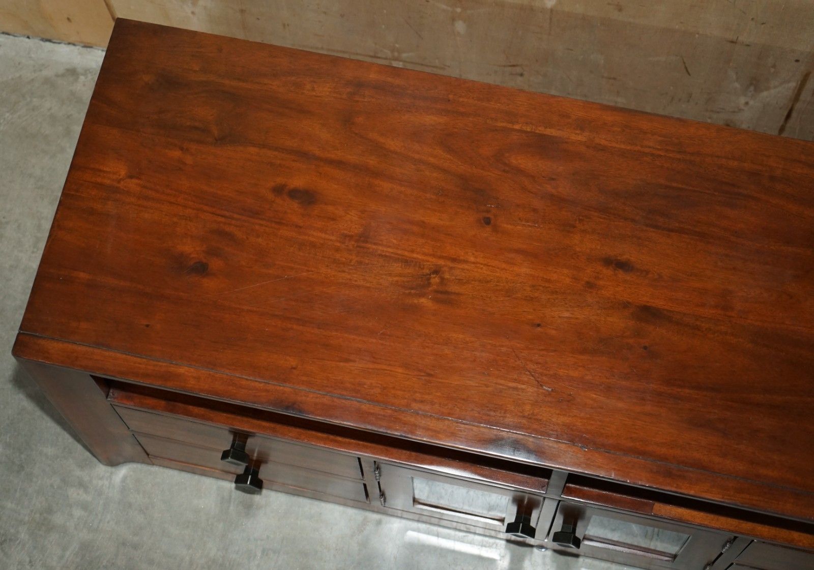 photo for sale Lovely Vintage Hardwood Military Campaign Style Sideboard Tv Media Unit Part Set
