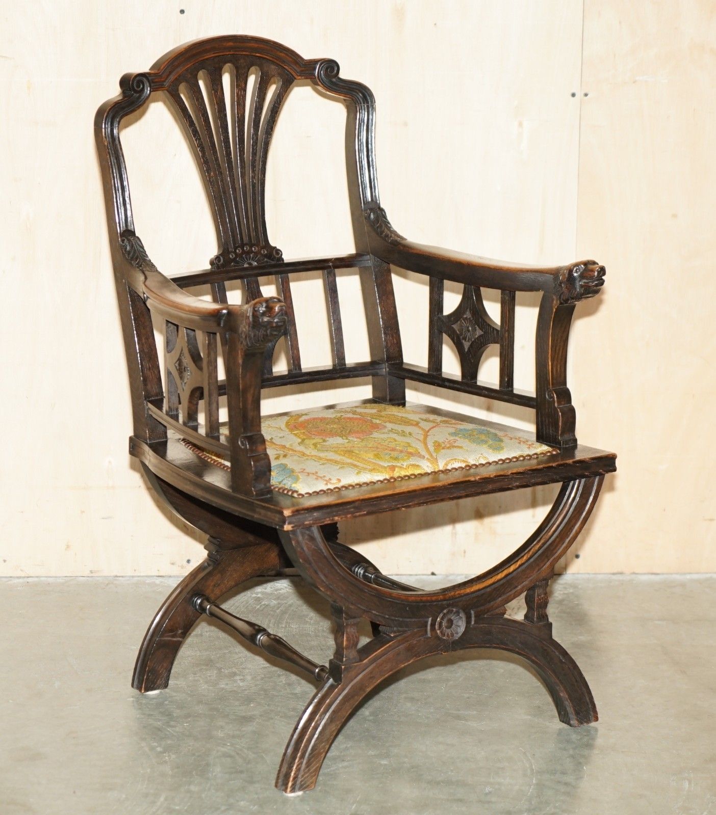 One Of A Kind 1888 Dated Hand Carved Armchair Made From 3000 Year Old Timber photo 2950.0