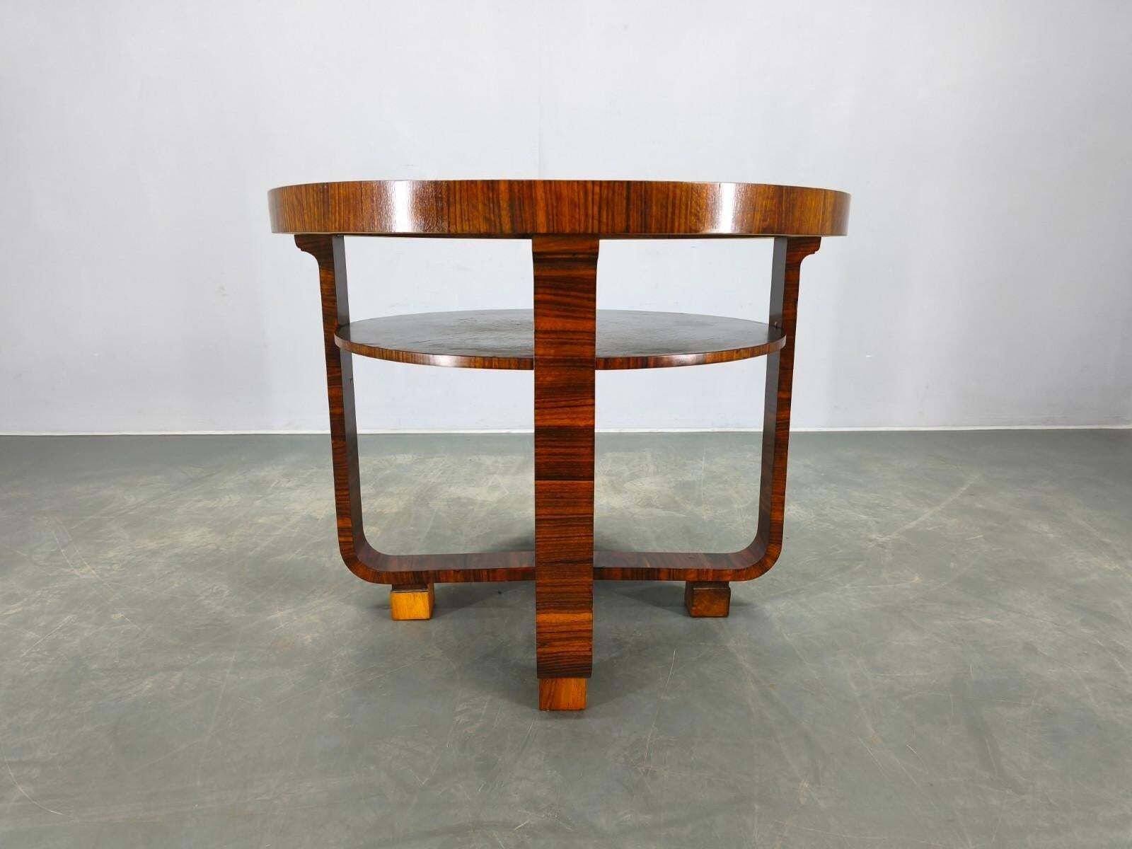 Art Deco Walnut Veneer Coffee Table, Czechoslovakia, 1930s photo for sale