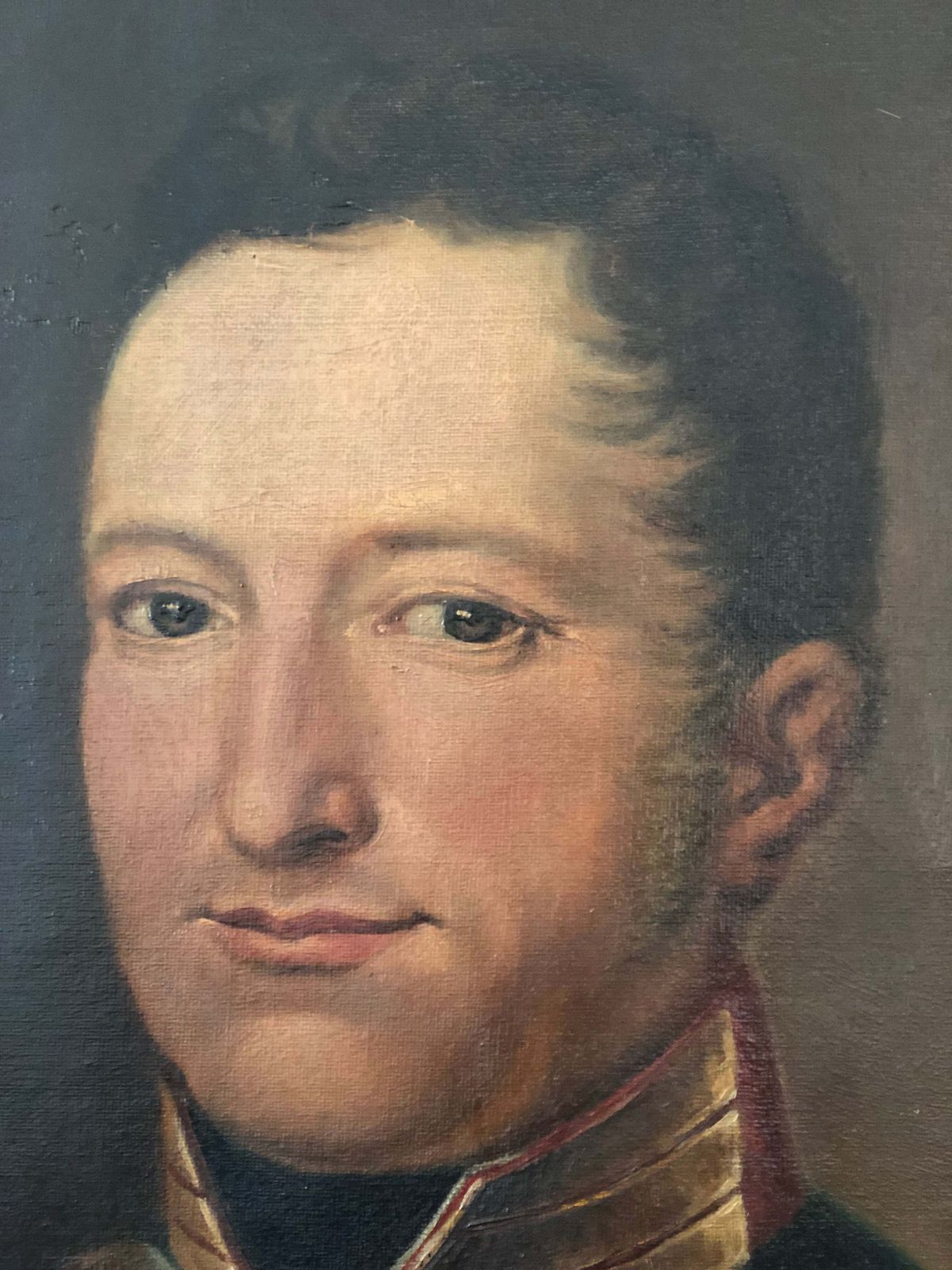 Antique Portrait Painting Of A German Baron In Military Uniform, C. 1870 photo for sale