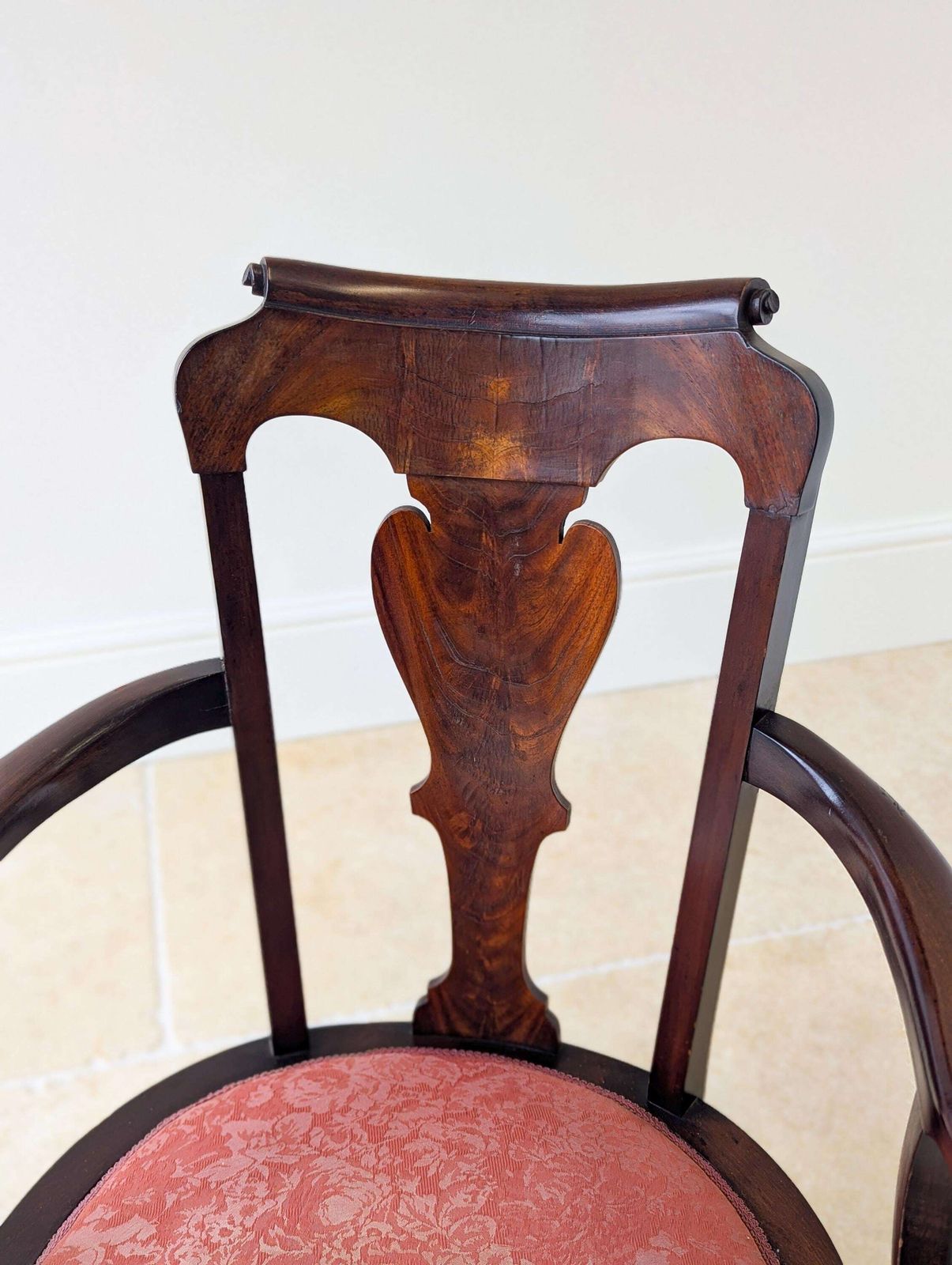 Antique Georgian Mahogany Open Armchair C.1750 photo buy