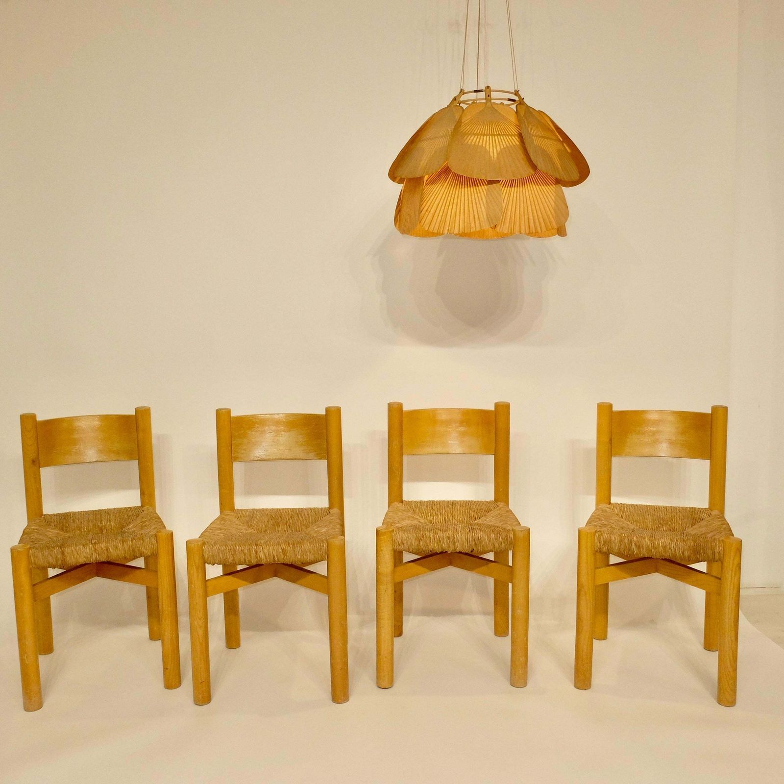 photo vintage Perriand Meribel Dinning Chairs Original Straw Free Shipping Call Me To Discuss