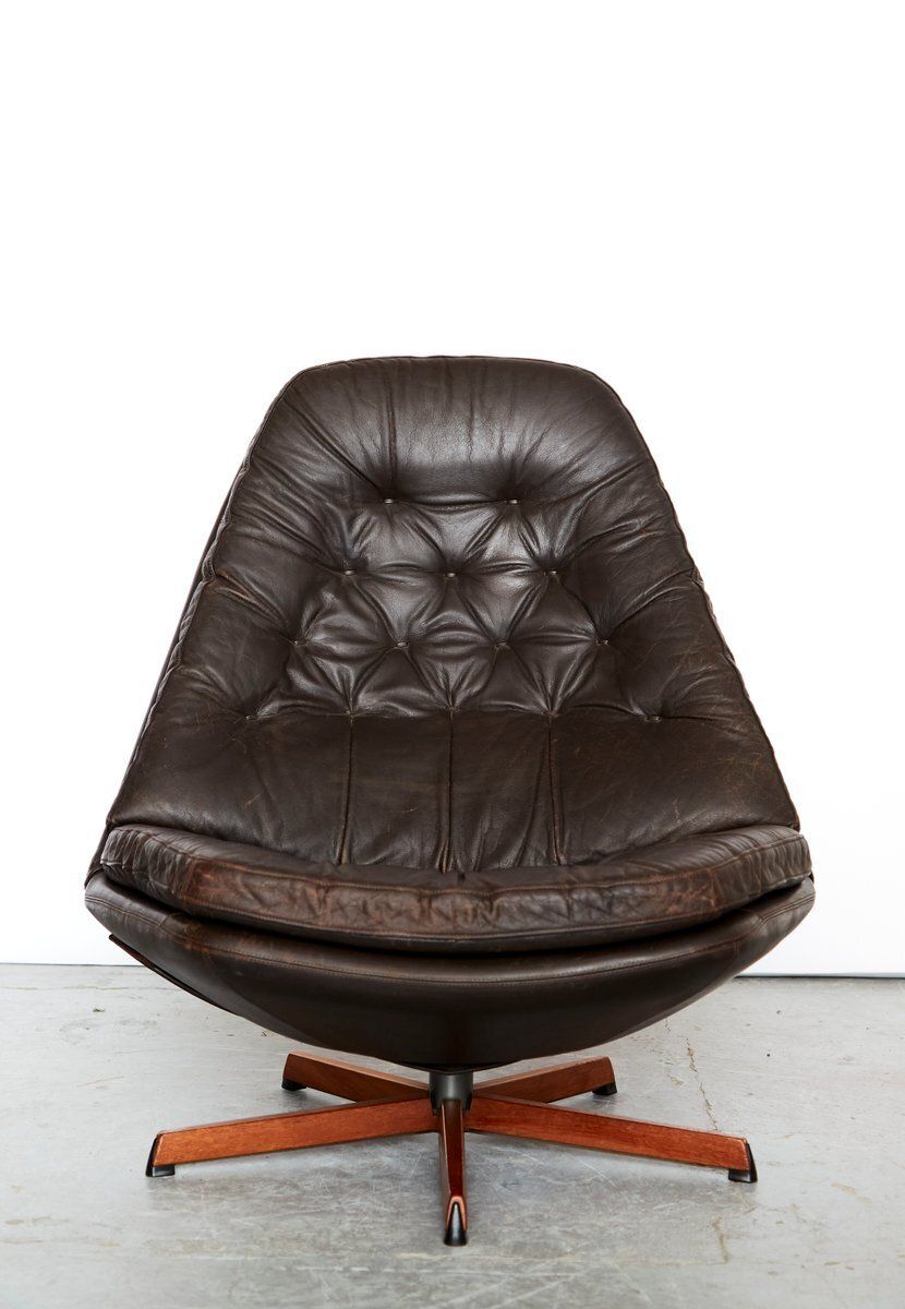 Set Of Ms 68 Swivel Lounge Chair And Ottoman From Madsen & Schübell, 1960s photo vinterior