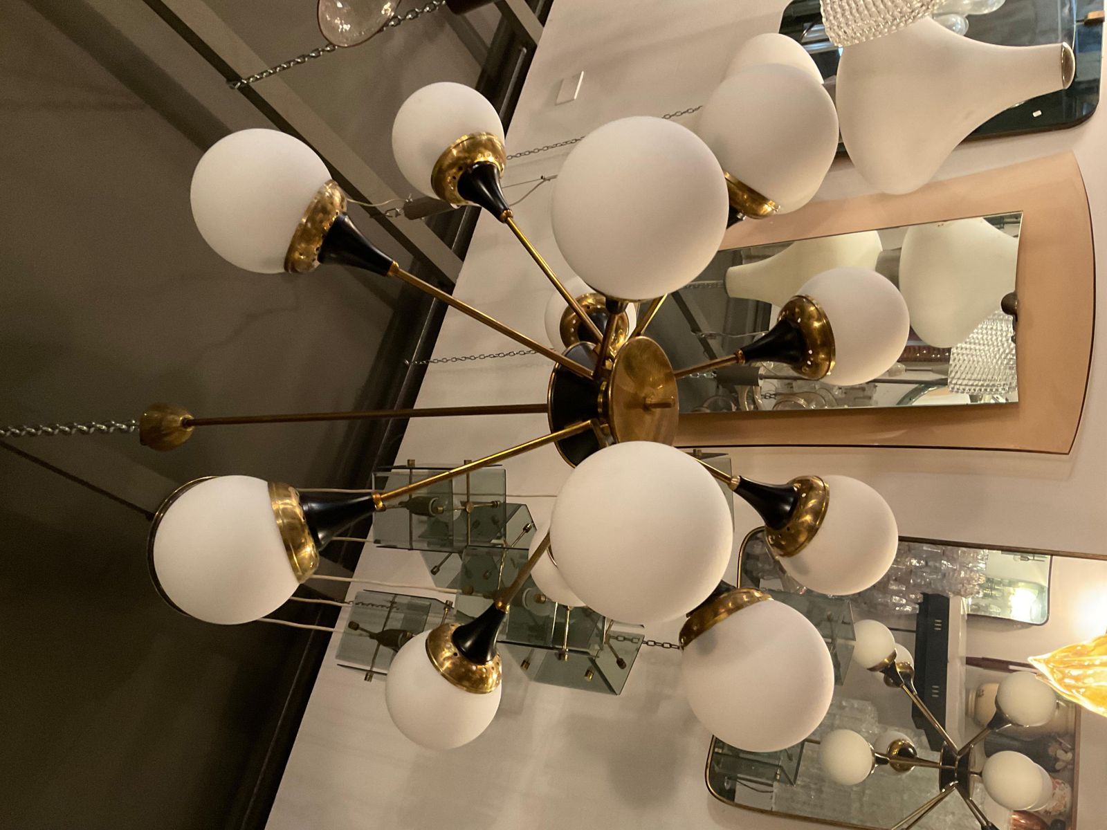 Stilnovo   12 Light Chandelier   Made In Italy 1950s photo furniture