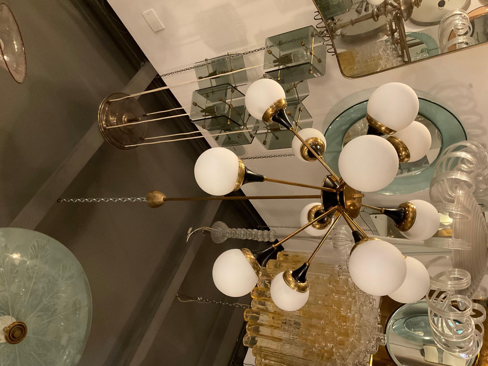 Stilnovo   12 Light Chandelier   Made In Italy 1950s photo vintage