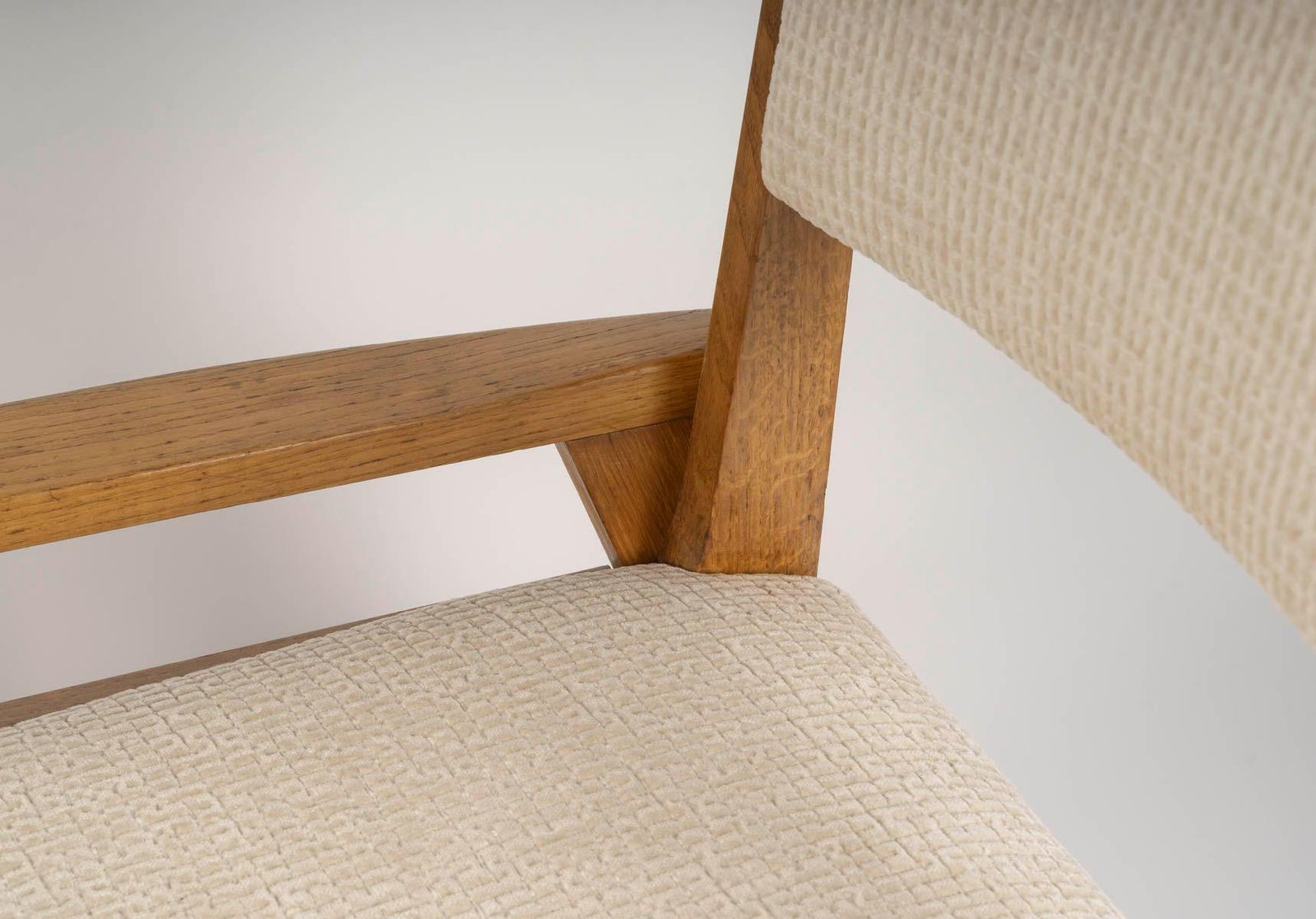 Pair Of 1950s Oak Armchairs, Convertible, Two Seat Heights. photo vinterior