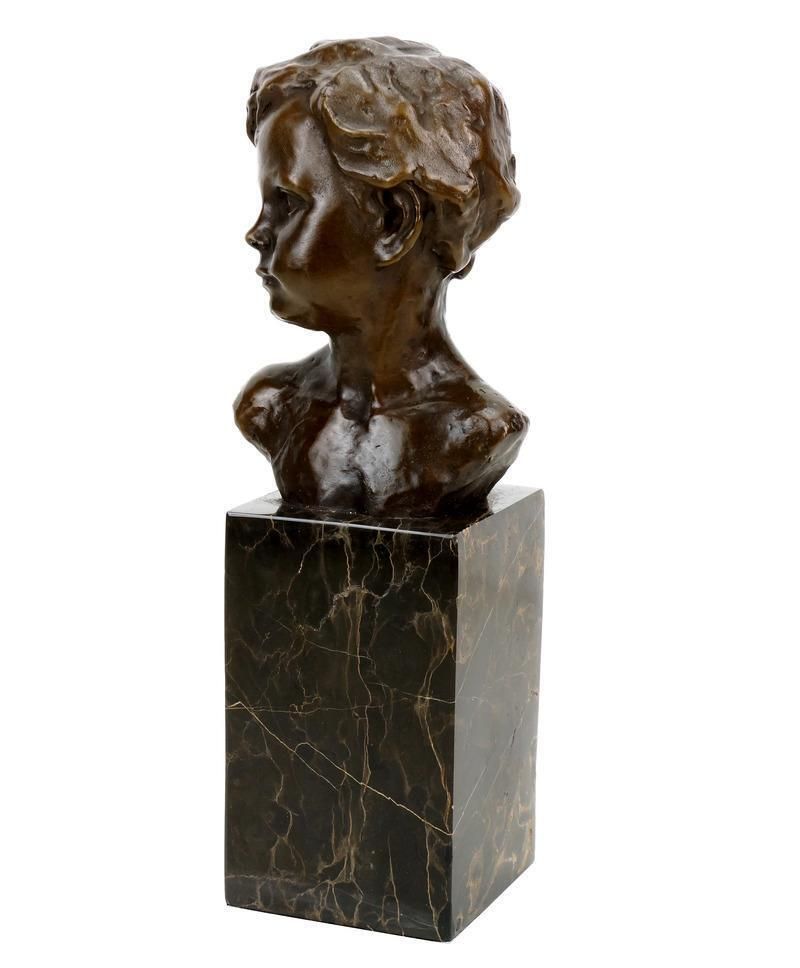 Art Nouveau Style Brown Patinated Bronze Bust Of Boy photo buy