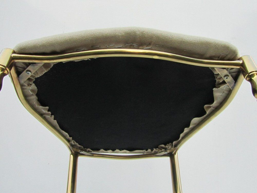 Italian Side Chair In Golden Brass By Giuseppe Gaetano Descalzi For Chiavari, 1950s photo vintage