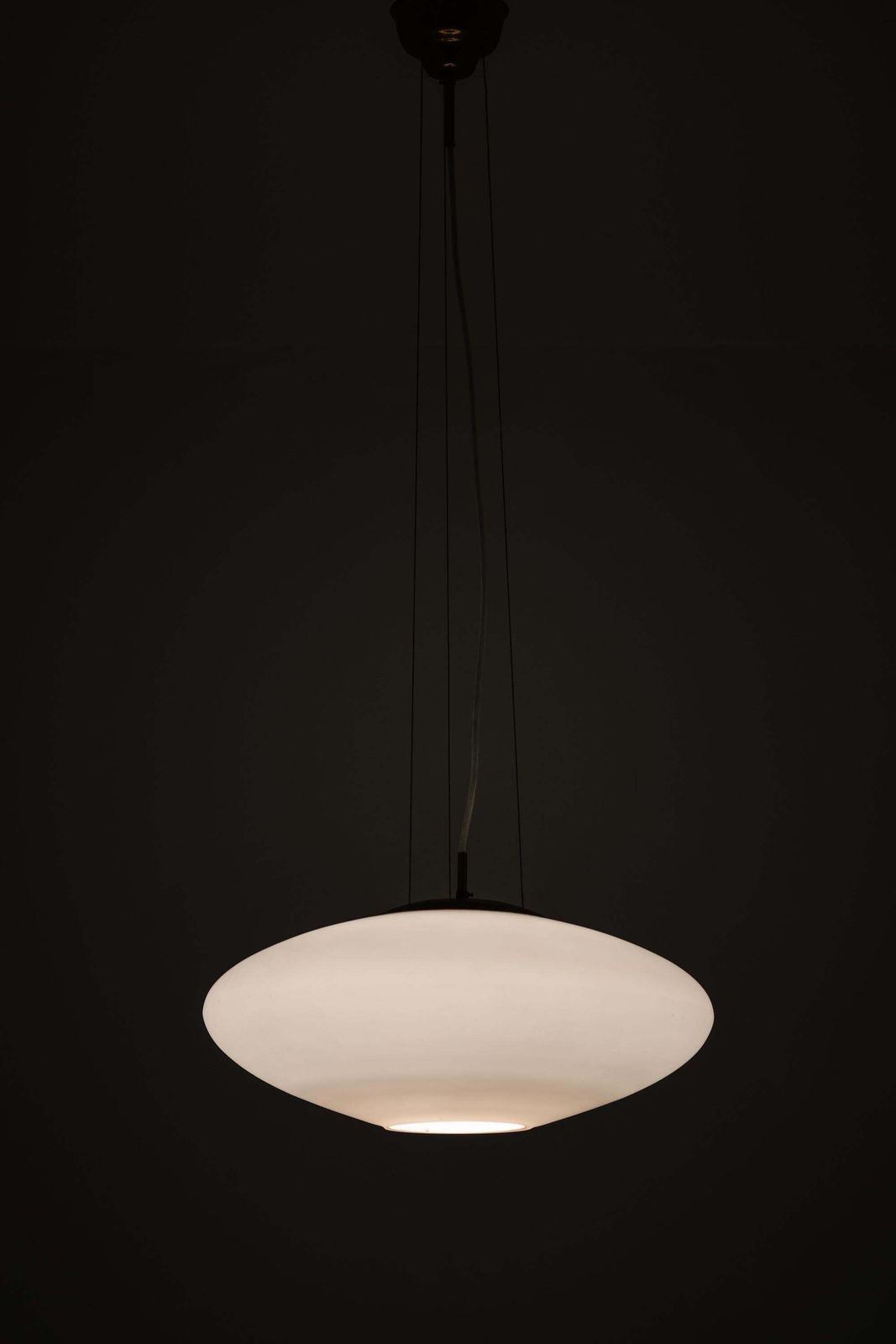 Ceiling Lamp In Brass And Opaline Glass By Hans Bergström, 1950s photo 5978.0