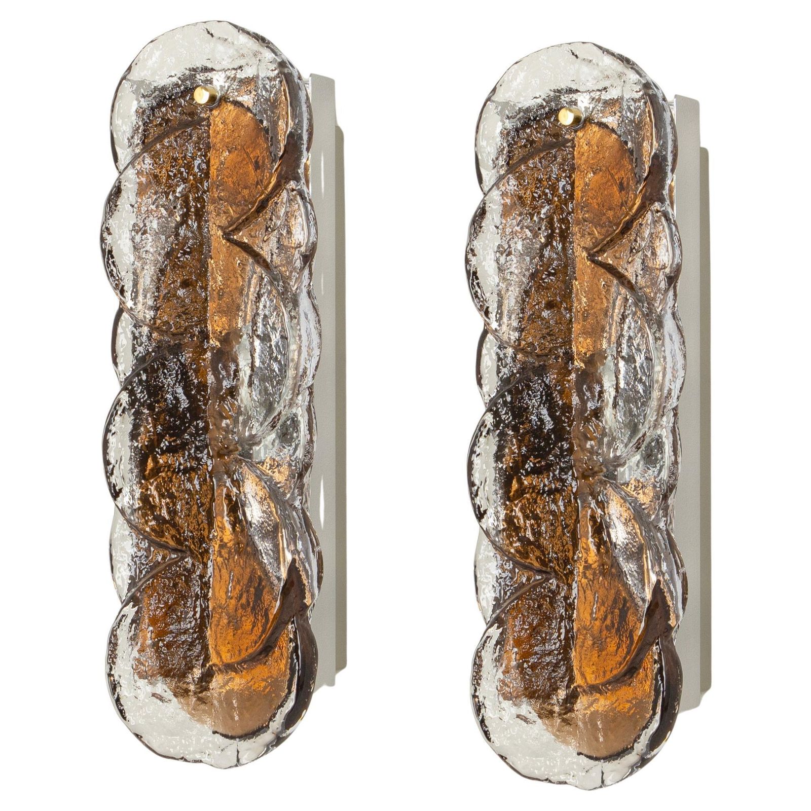1 Of 2 Large Kalmar Murano Glass Sconces Wall Lights Citrus, Austria, 1960s