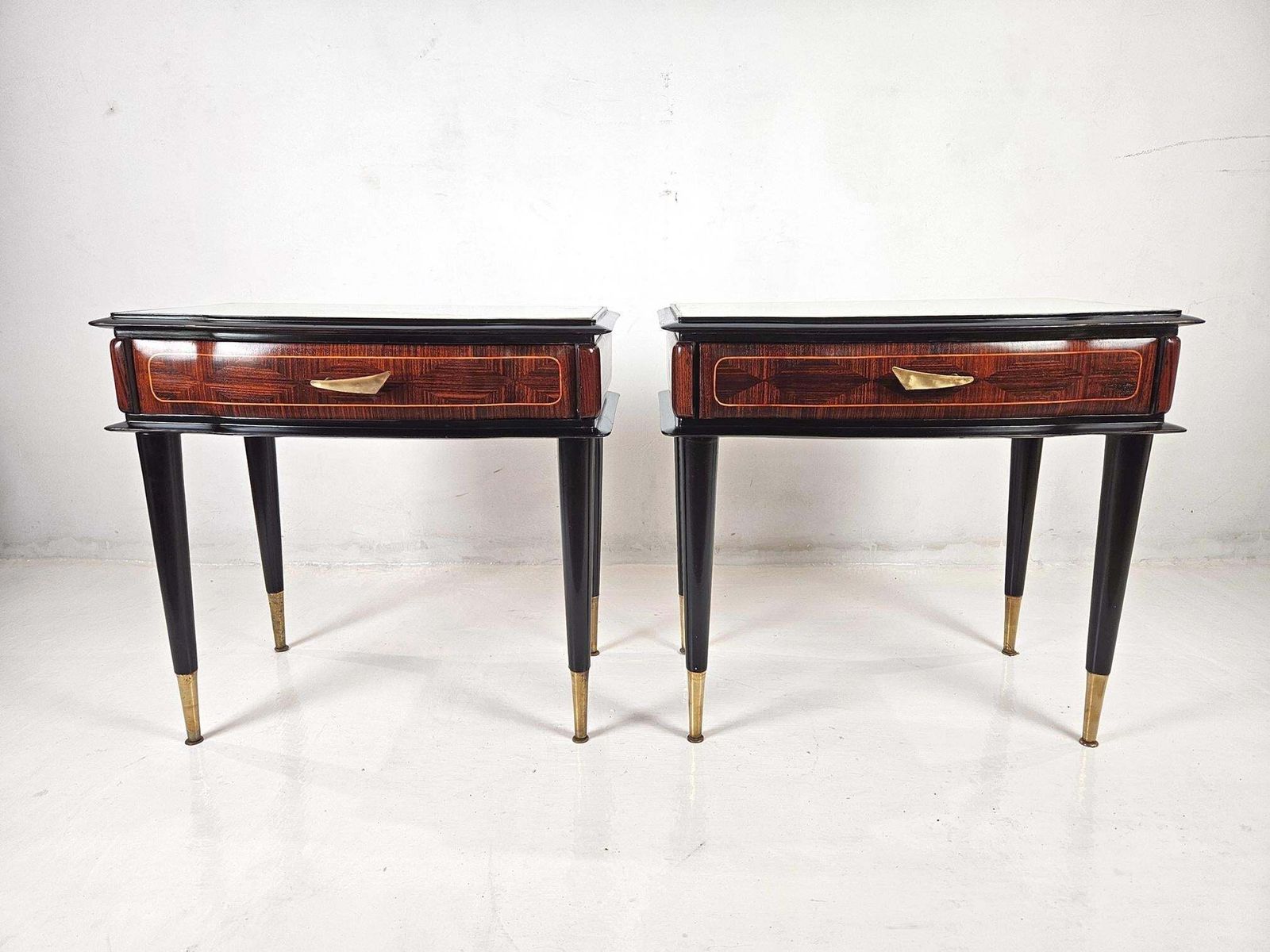 Pair Of Mid Century Italian Nightstands 1950's photo Furniture