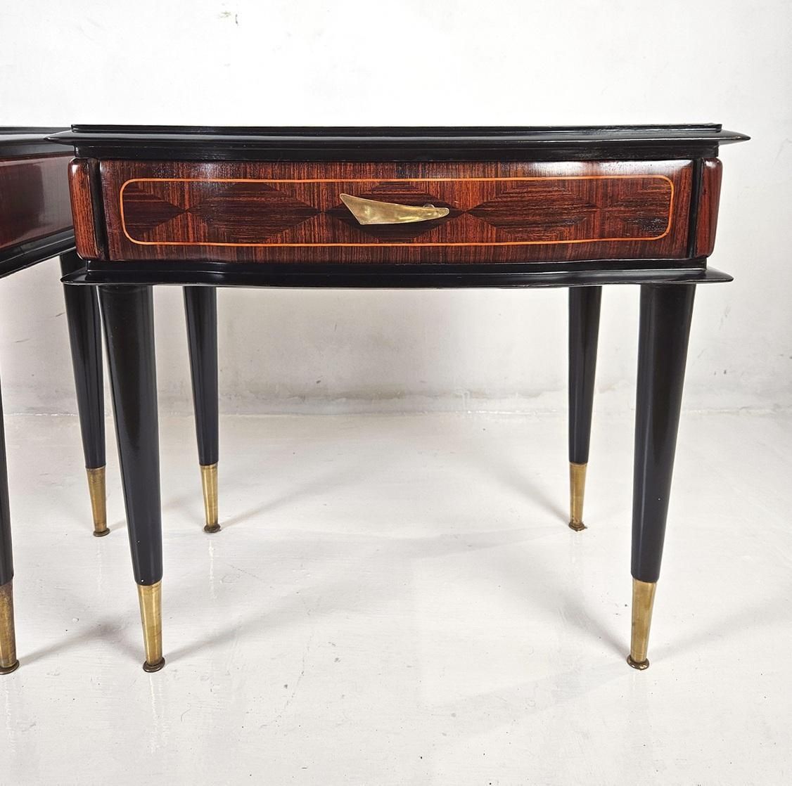 Pair Of Mid Century Italian Nightstands 1950's photo 2901.0