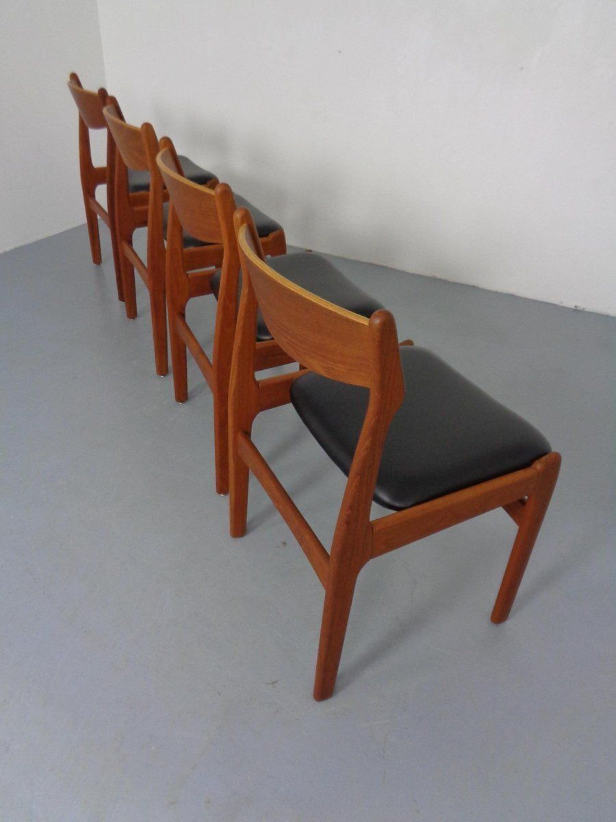 Teak Dining Chairs By Erik Buch For Od Møbler, Denmark, 1960s, Set Of 4 photo vintage