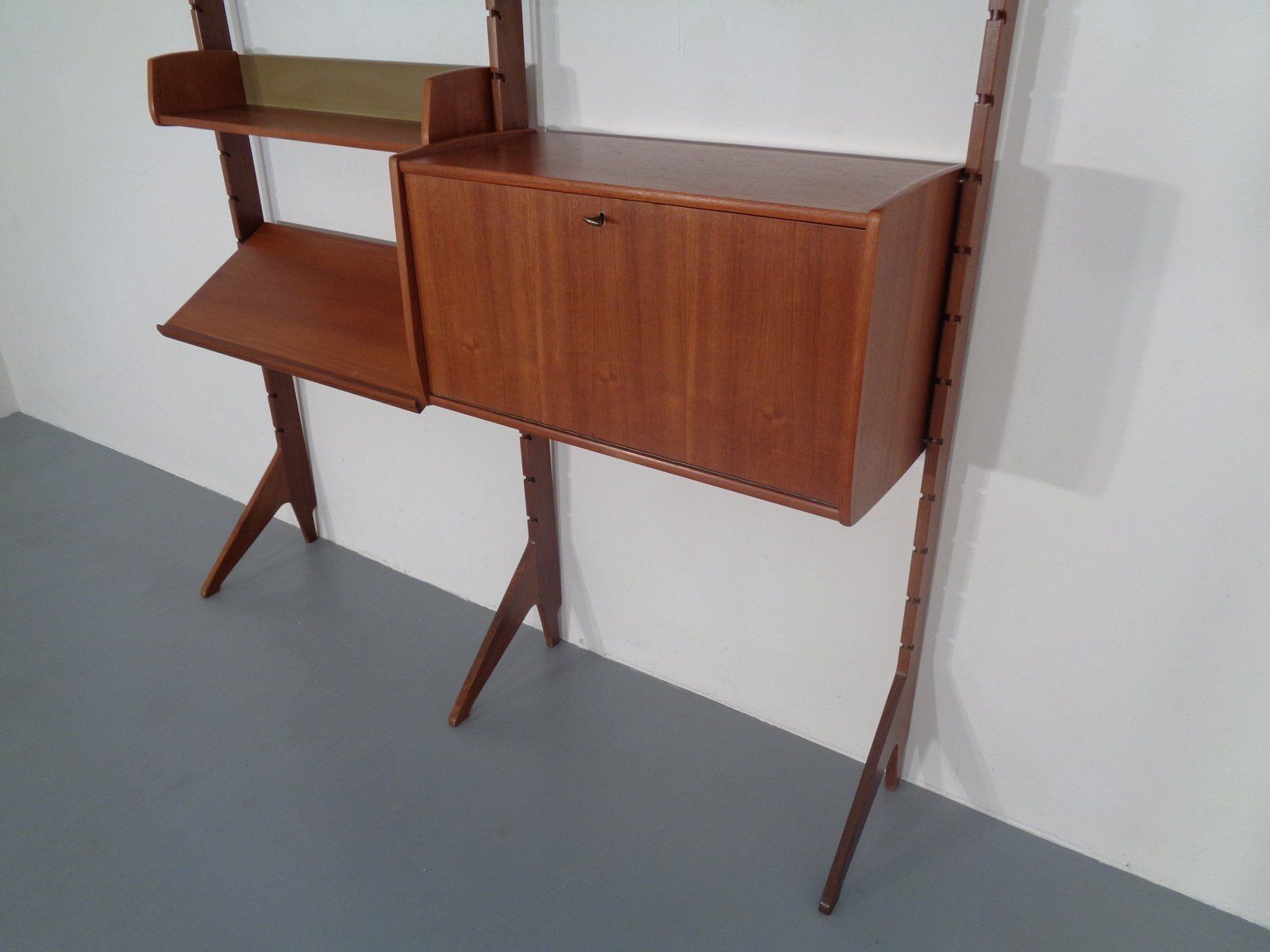 photo for sale Ergo Teak Wall Shelving Unit By John Texmon Einar Blindheim For Blindheim, Norway, 1950s, Set Of 9