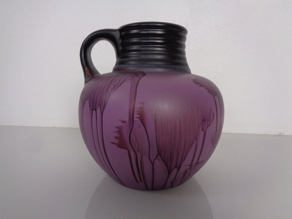 Purple Es Ceramic Vase From Emons & Söhne, Germany, 1970s
