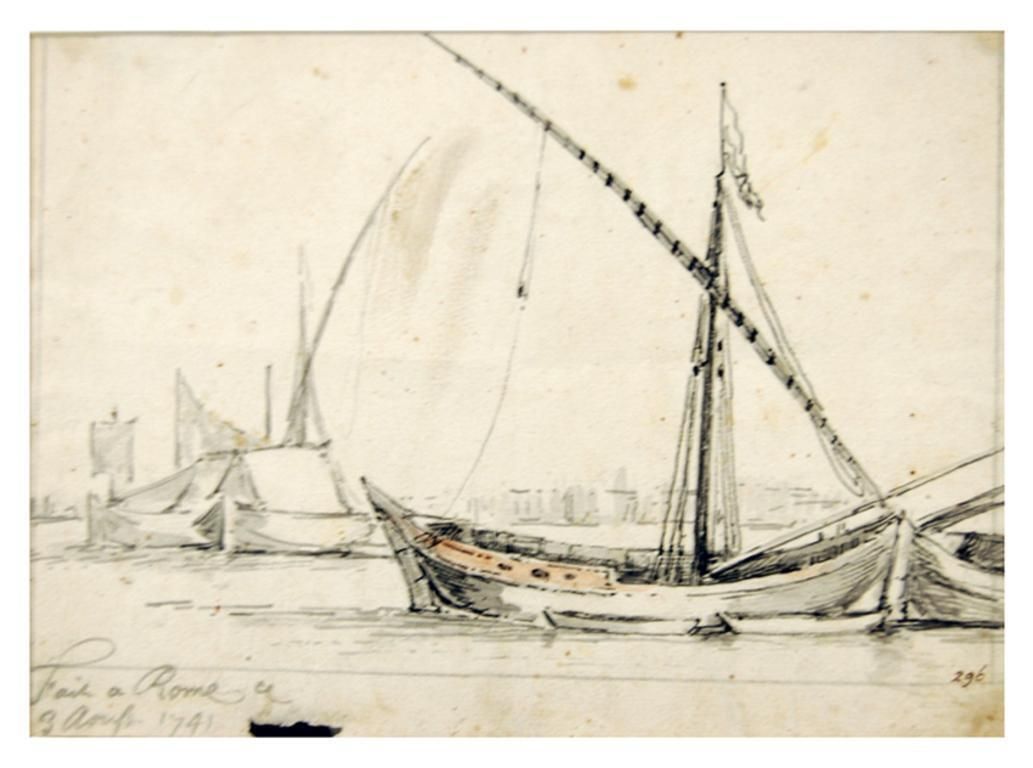 Jan Peeter Verdussenrome   The Port Of Ripa Grande   Drawing By J. P. Verdussen   17411741