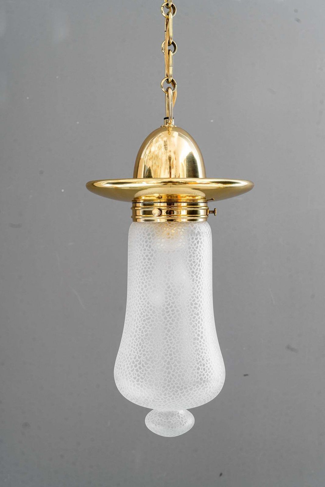 Art Deco Hanging Pendant With Original Glass Shade Vienna Around 1920s photo furniture