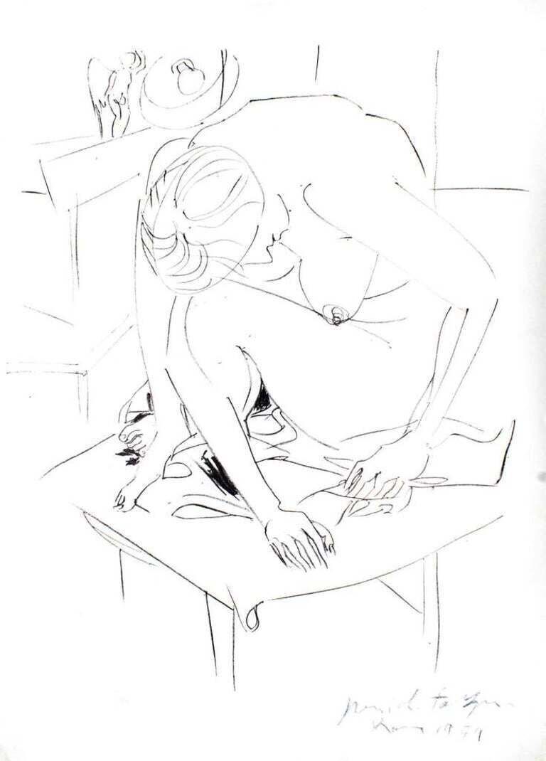 Pericle Fazzininude   Lithograph By Pericle Fazzini   19541954
