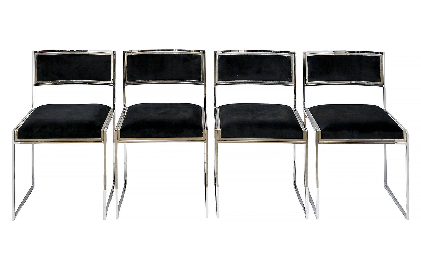 Set Of 6 Pcs. Mid Century Italian Chrome Chairs By Willy Rizzo photo furniture