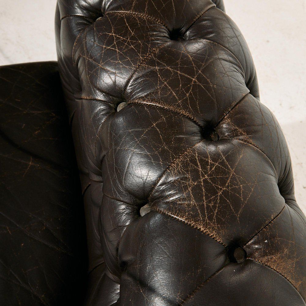 photo vintage Chesterfield Leather Sofa Set, 1970s, Set Of 3