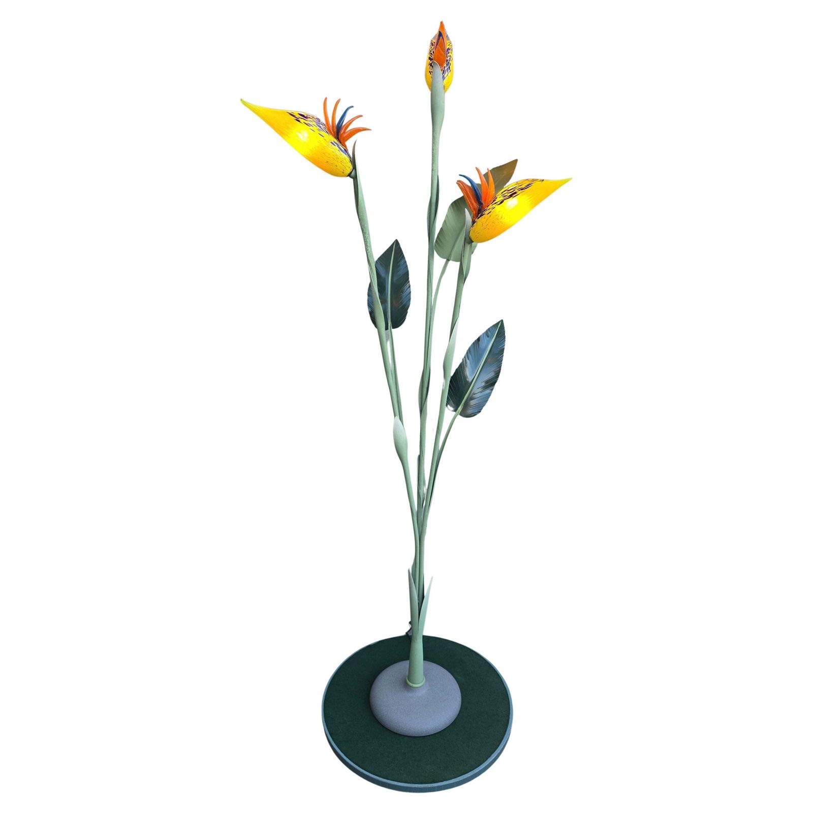 Vintage Strelitzia “Bird Of Paradise” Floor Lamp photo vinterior