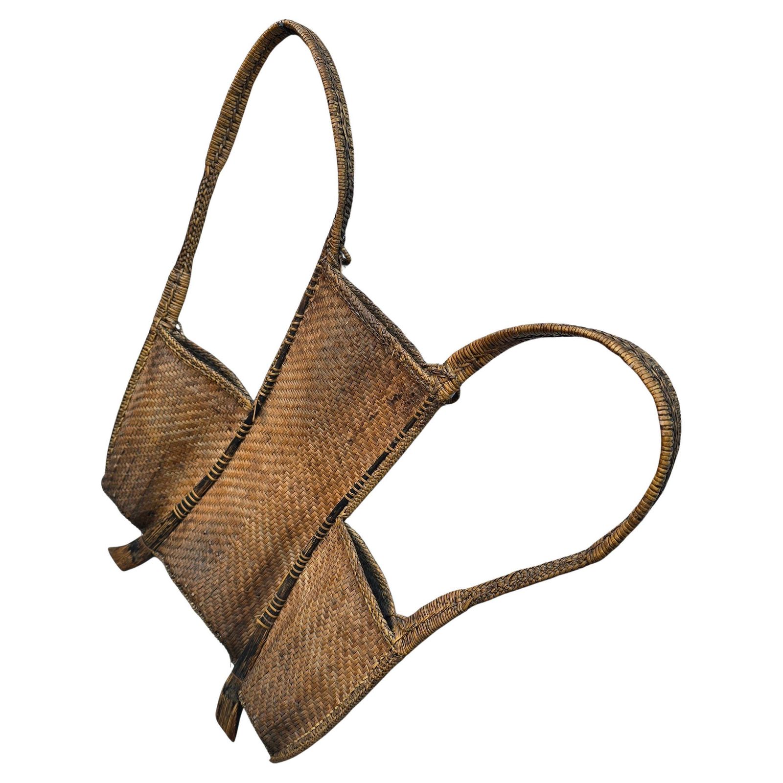 19th Century Southeast Asian Tribal Backpack Basket, Likely Northern Vietnam photo furniture