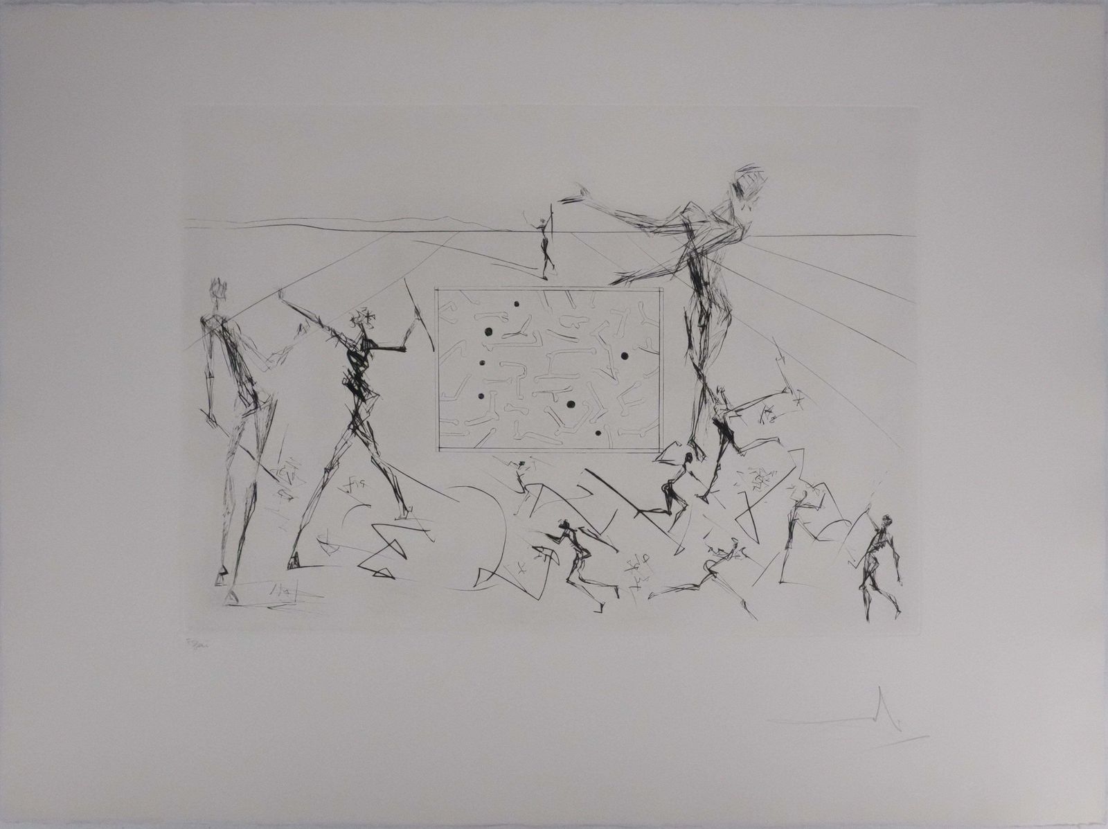 Tribute To Leonardo Da Vinci, Electronics   Original Handsigned Etching1975