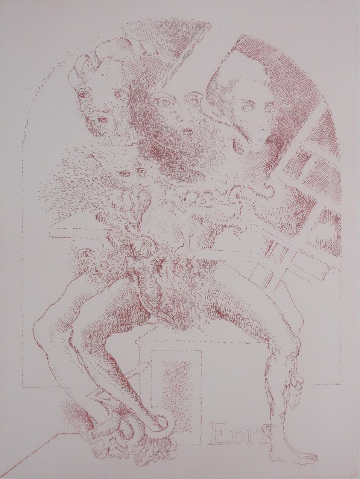 Popovic Ljubathe Major Of The Vastness   Original Handsigned Etching1975 photo vinterior