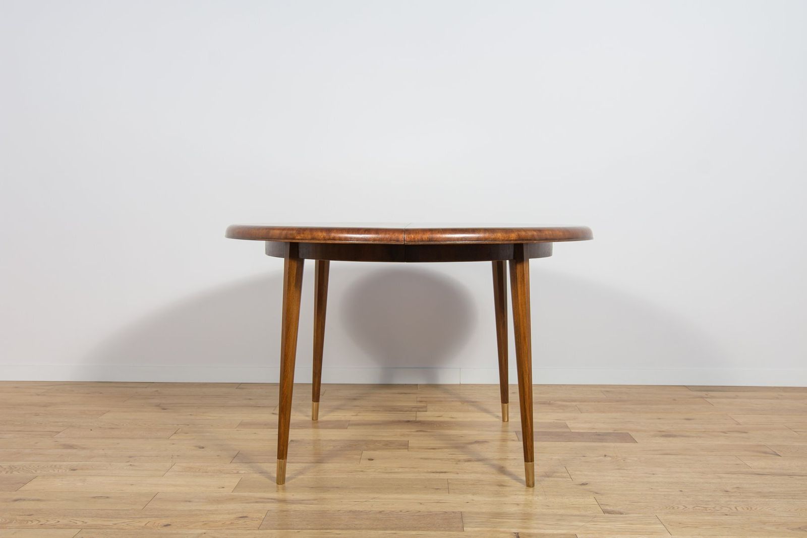 Art Deco Round Extendable Teak Dining Table, France, 1930s photo Furniture