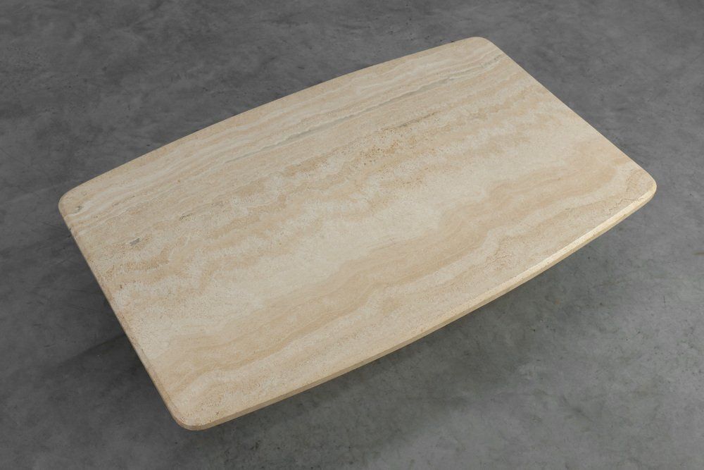 photo for sale Sculptural Organic Travertine Coffee Table, France, 1980s