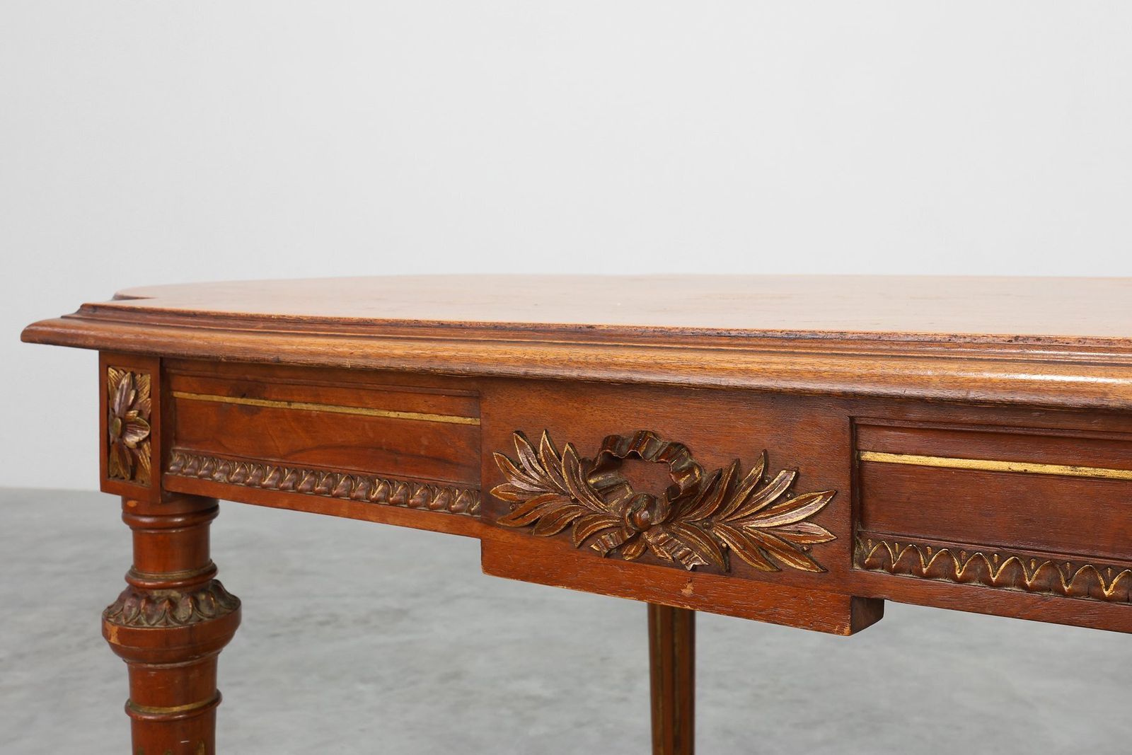 Empire French Oak Side Table With Gilt Details, 1900s photo Furniture