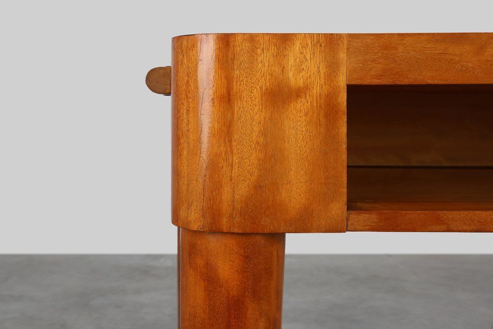 Art Deco Birch‑Veneered Side Table With Drawer, France, 1920s photo furniture
