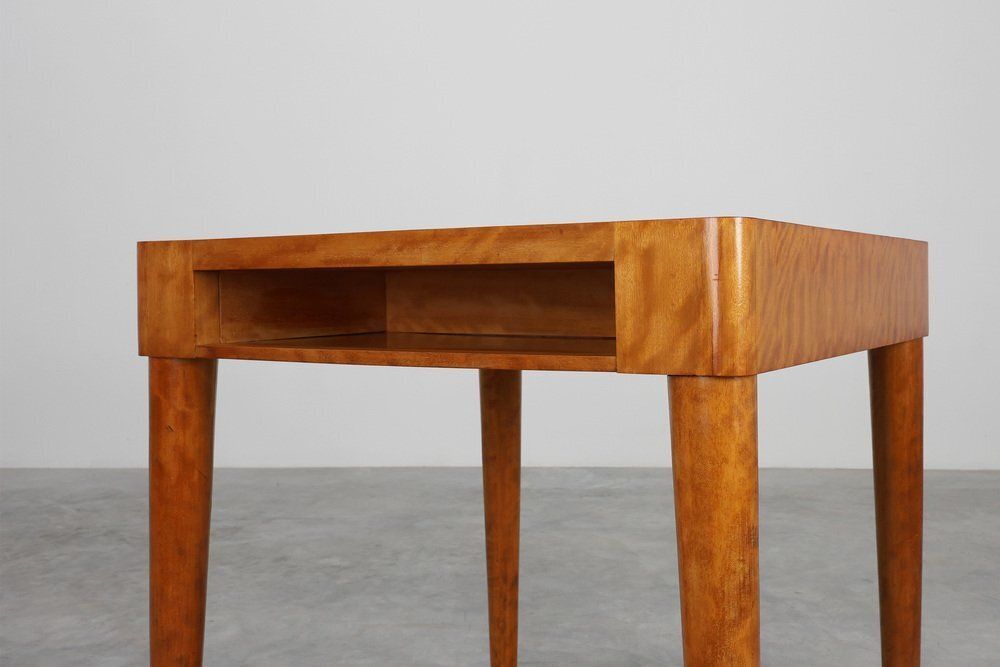 Art Deco Birch‑Veneered Side Table With Drawer, France, 1920s photo 2087.0