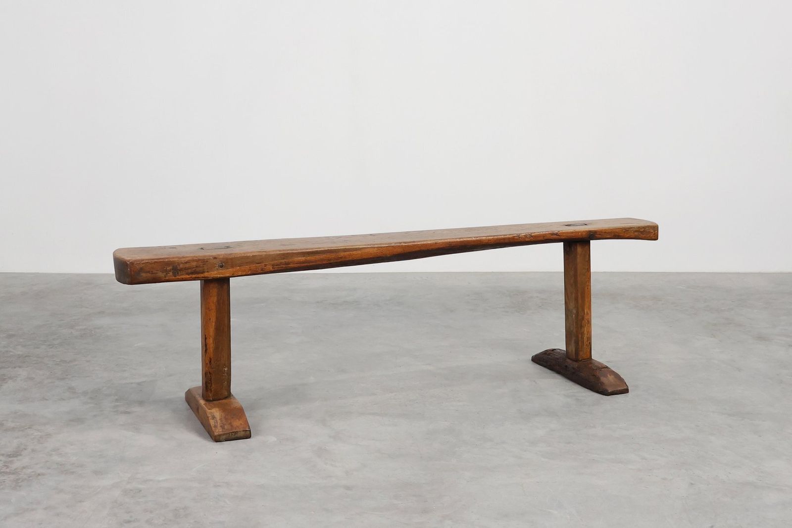 Rustic Oak Benches, France, 1850s, Set Of 2 photo for sale
