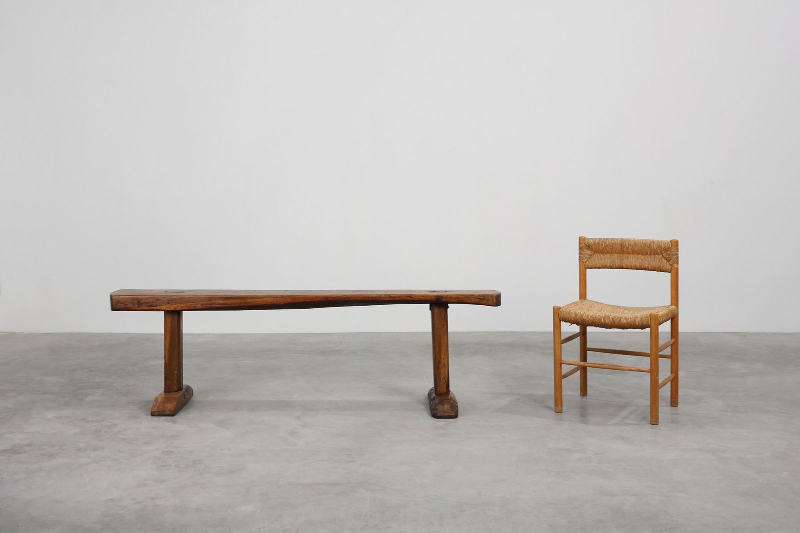 Rustic Oak Benches, France, 1850s, Set Of 2 photo vinterior