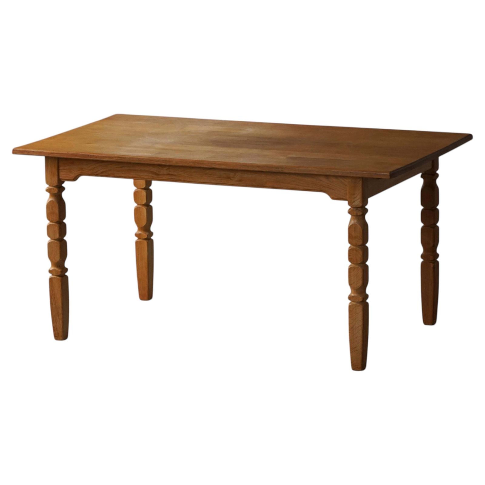 Henning Kjærnulf, Danish Mid Century Modern, Rectangular Oak Dining Table, 1960s