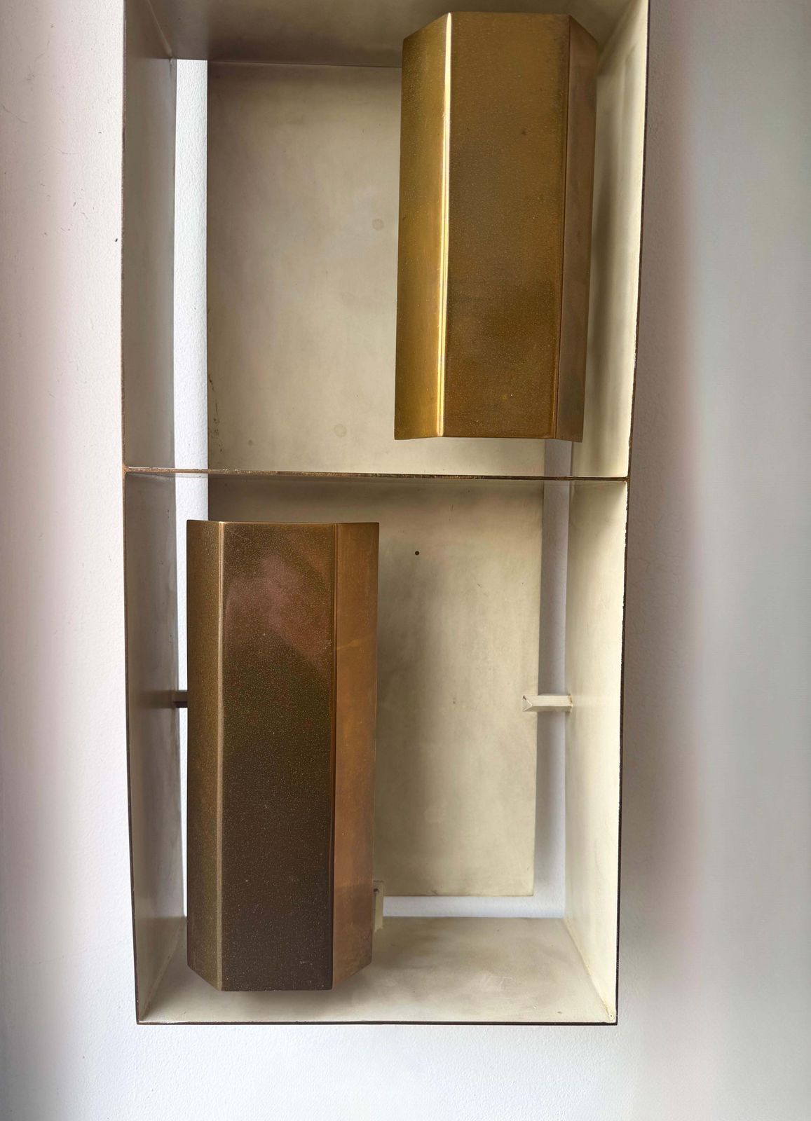 26584.0 Pair Of Brass Sconces "Finestra" 12664 By Gio Ponti For Arredoluce. Italy, 1950s photo