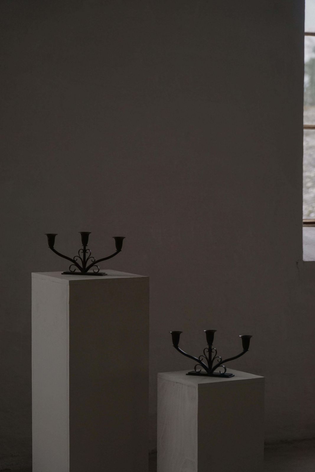 Early 20th Century, Pair Of Art Deco Danish Metal Three Arm Candelabra, 1930s photo furniture