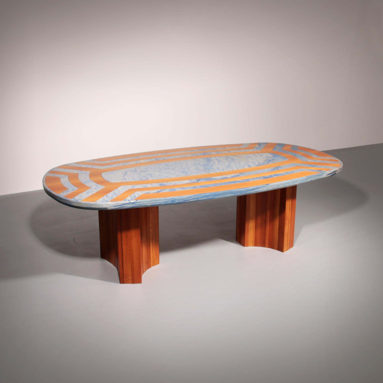 Exquisite Blue Braziliaans Marble Tabletop With Hand Inlaid Wood photo furniture