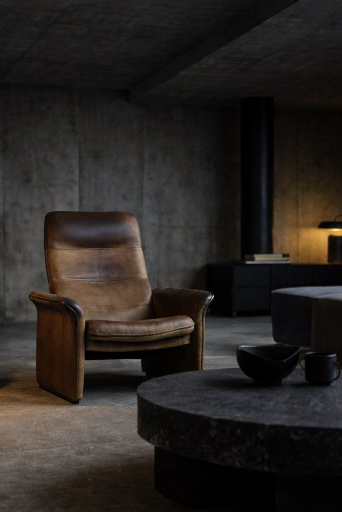 2508.0 Vintage Brutalist Buffalo Leather Ds 50 Lounge Chair From De Sede, 1970s photo