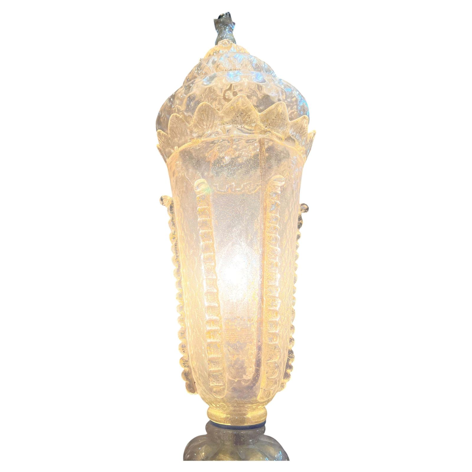 Extraordinary Floor Lamp In Precious Gold Murano Glass photo furniture