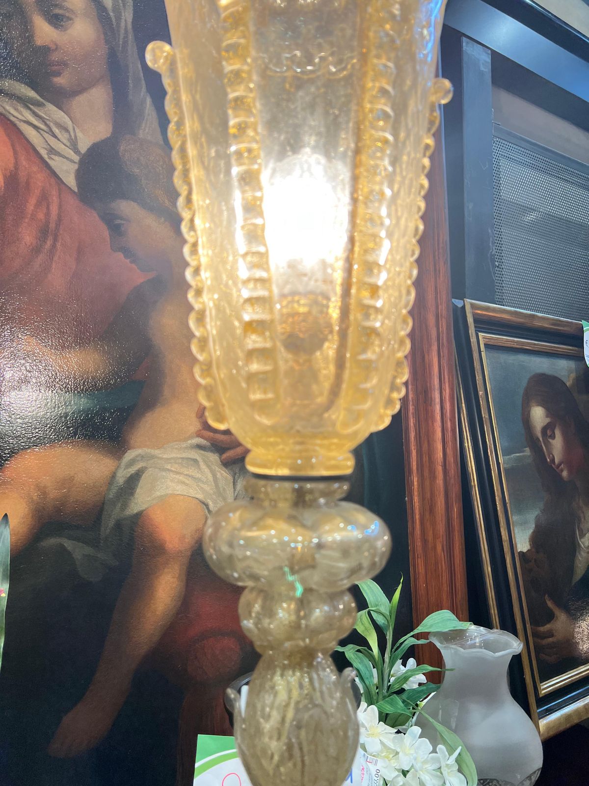 Extraordinary Floor Lamp In Precious Gold Murano Glass photo 7975.0