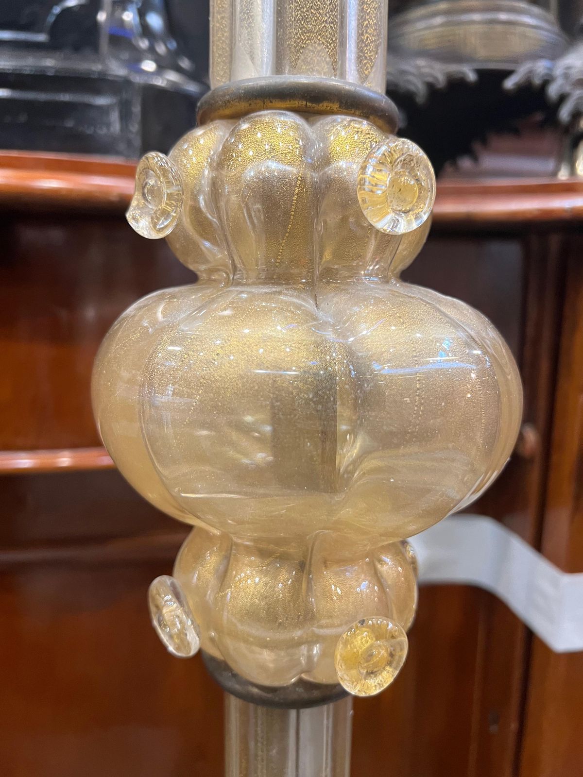 photo for sale Extraordinary Floor Lamp In Precious Gold Murano Glass