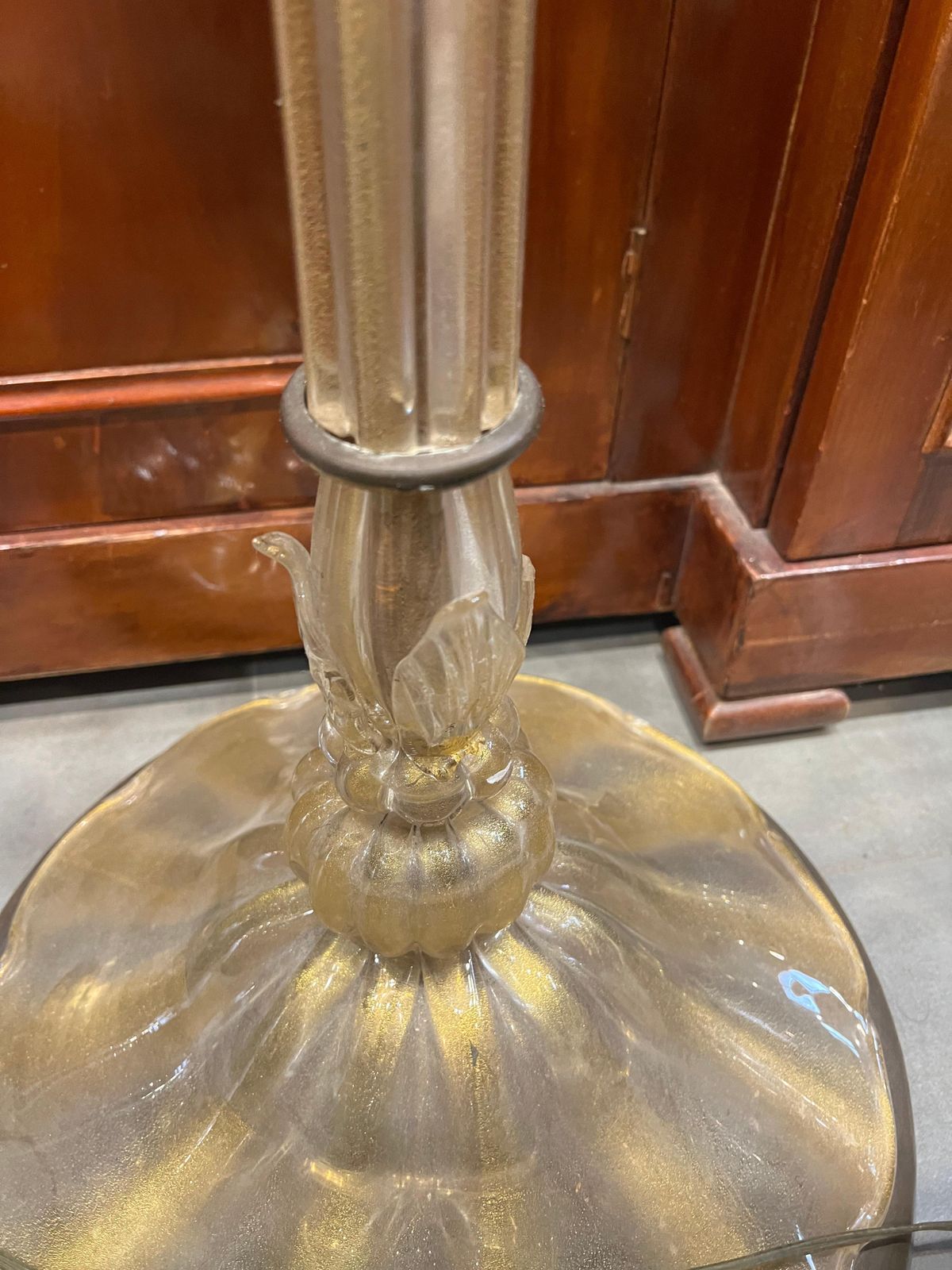 7975.0 Extraordinary Floor Lamp In Precious Gold Murano Glass photo
