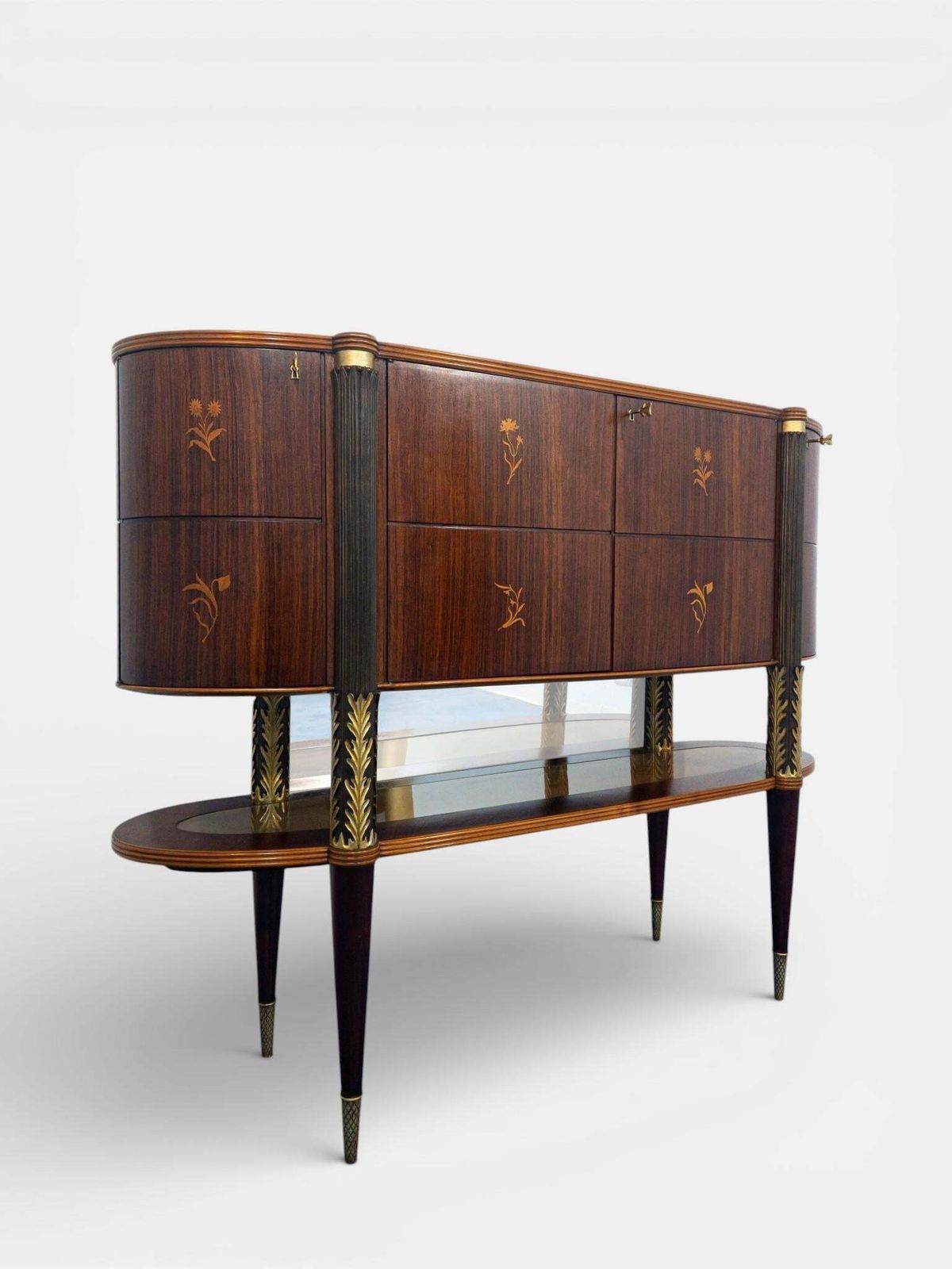 Italian Mid Century Sideboard Or Cabinet Bar Designed By Pierluigi Colli, 1940s photo vinterior