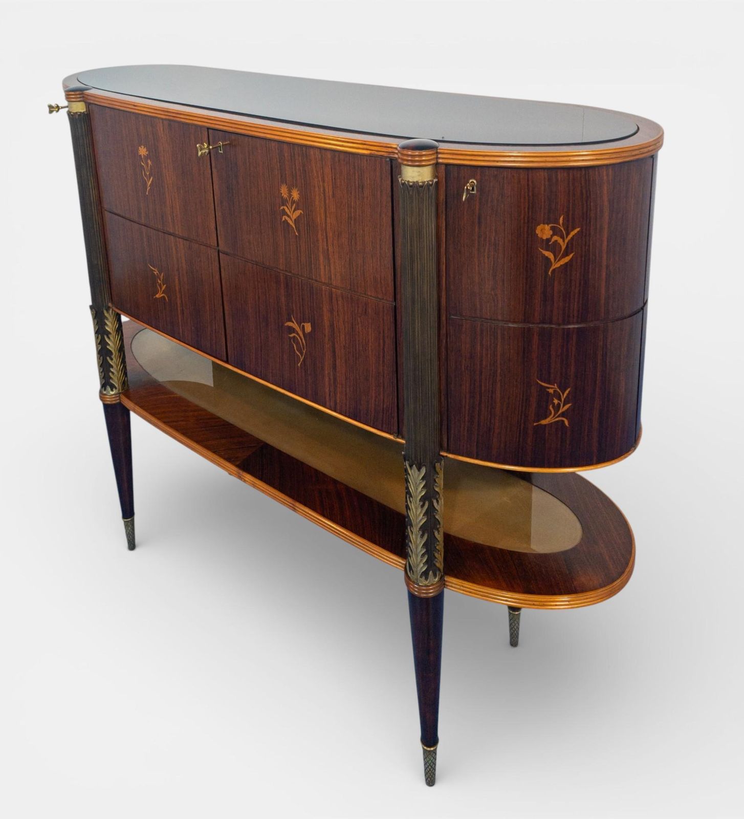 photo vinterior Italian Mid Century Sideboard Or Cabinet Bar Designed By Pierluigi Colli, 1940s